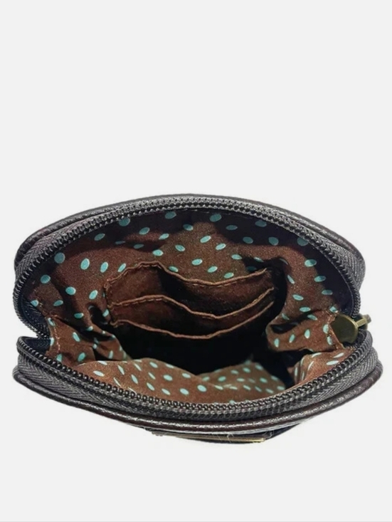 Chala Paw Print Cell Phone Crossbody Bag Maroon/Burgundy - EUC - Picture 6 of 11